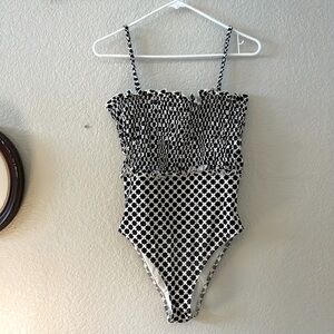 Solid&Striped one piece swimsuit *black & white checkered pattern* size medium